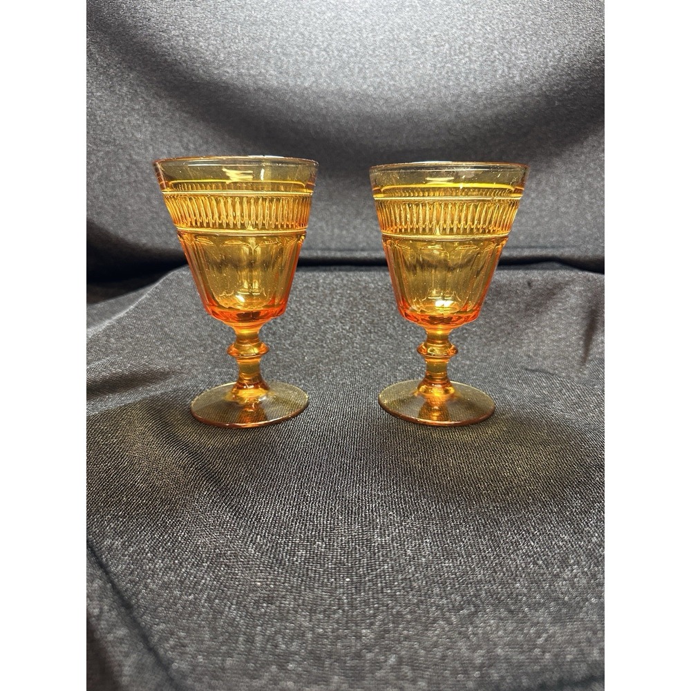 2-Duncan and Miller Water Wine Goblet Waterford Pattern Early Pressed Pattern